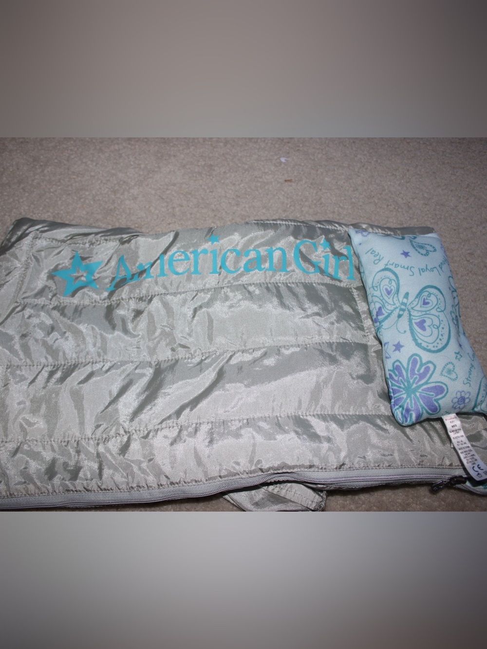 American girl doll sleeping bag and pillow